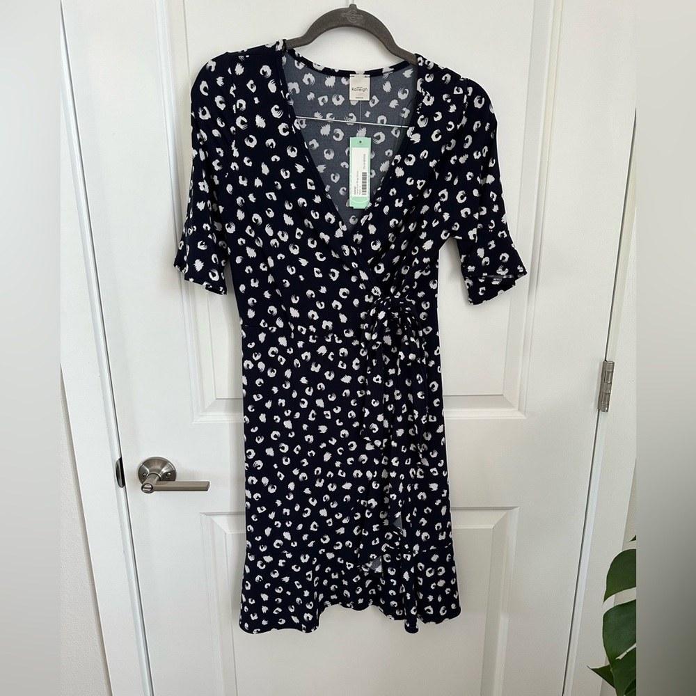 Navy blue midi dress